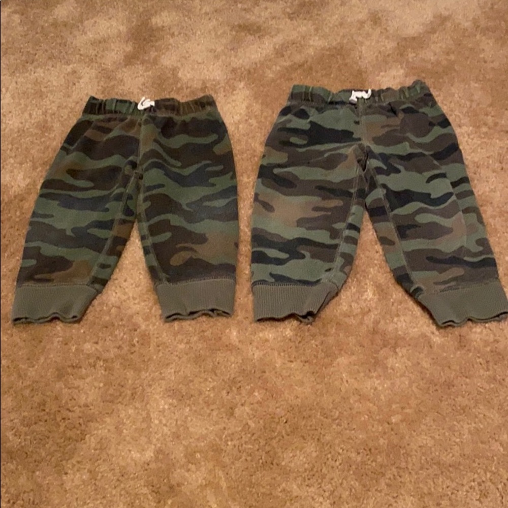 Bundle of camo colored sweatpants